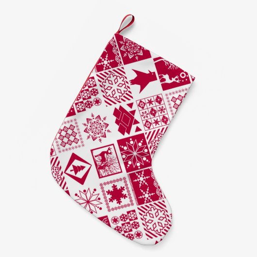 Seamless Christmas elements geometrical snowflake Kleine Kerstsok (Voorkant (Hangend))