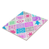 Seamless Christmas elements geometrical snowflake Tegeltje (Zijkant)