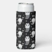 seamless Christmas Scinavian black pattern Seltzer Blikjeskoeler (Seltzer Achterkant)
