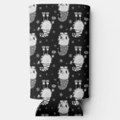 seamless Christmas Scinavian black pattern Seltzer Blikjeskoeler (Achterkant)