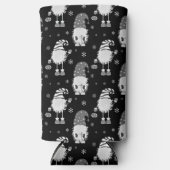 seamless Christmas Scinavian black pattern Seltzer Blikjeskoeler (Voorkant)