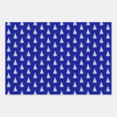 Seamless Christmas Tree on Blue Inpakpapier Vel (Voorkant 3)