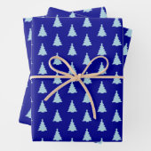 Seamless Christmas Tree on Blue Inpakpapier Vel (In situ)