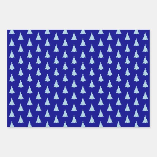 Seamless Christmas Tree on Blue Inpakpapier Vel (Voorkant)