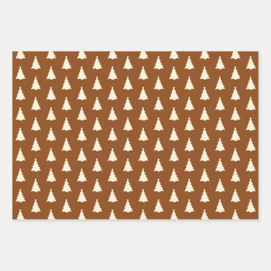Seamless Christmas Tree on Brown Inpakpapier Vel (Voorkant 2)