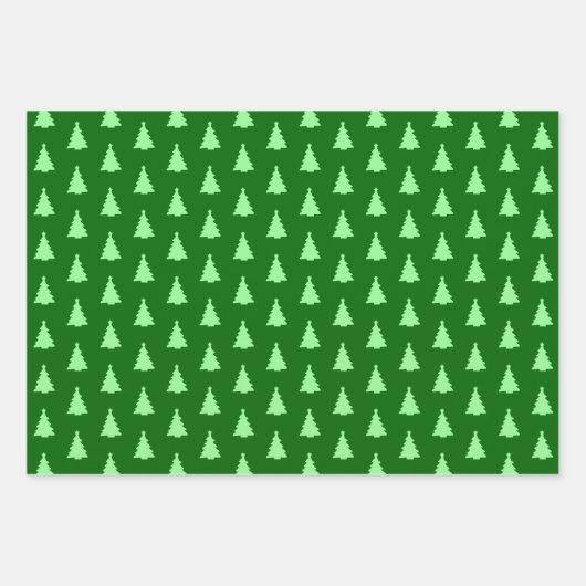 Seamless Christmas Tree on Green Inpakpapier Vel (Voorkant 2)