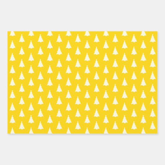 Seamless Christmas Tree on Yellow Inpakpapier Vel (Voorkant)