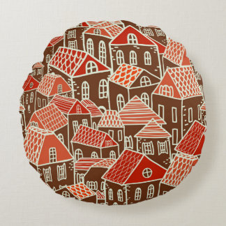 Seamless city pattern in rond kussen