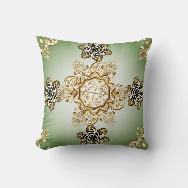 Seamless classic vintage golden pattern. Vintage i Kussen (Voorkant)