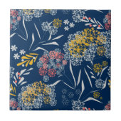 Seamless cute small flowers floral pattern navy vi tegeltje (Voorkant)