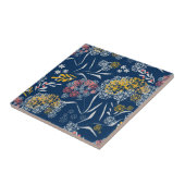 Seamless cute small flowers floral pattern navy vi tegeltje (Zijkant)