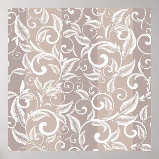 Seamless damask pattern. Vintage ornament. pattern Poster