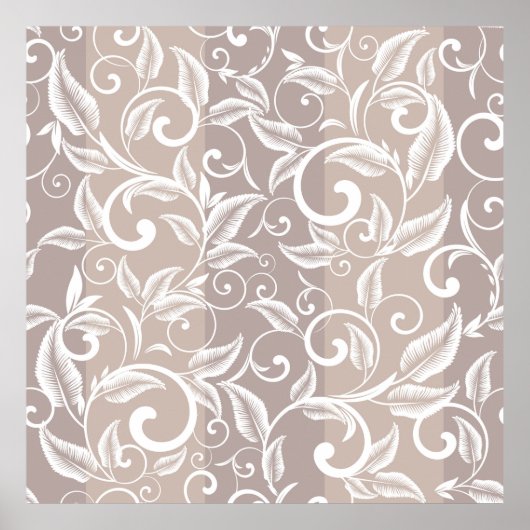 Seamless damask pattern. Vintage ornament. pattern Poster (Voorkant)