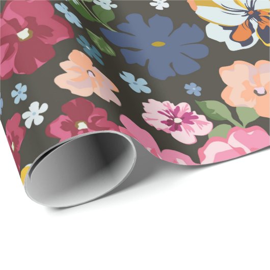 Seamless decorative elegant pattern with cute flow cadeaupapier (Rol Hoek)