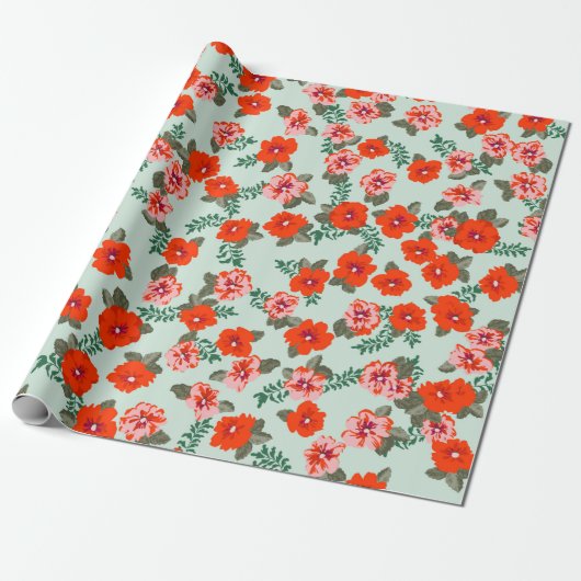 Seamless ditsy pattern in small cute wild flowers. cadeaupapier (Uitgerold)