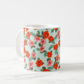 Seamless ditsy pattern in small cute wild flowers. koffiemok (Voorkant links)