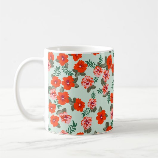 Seamless ditsy pattern in small cute wild flowers. koffiemok (Links)
