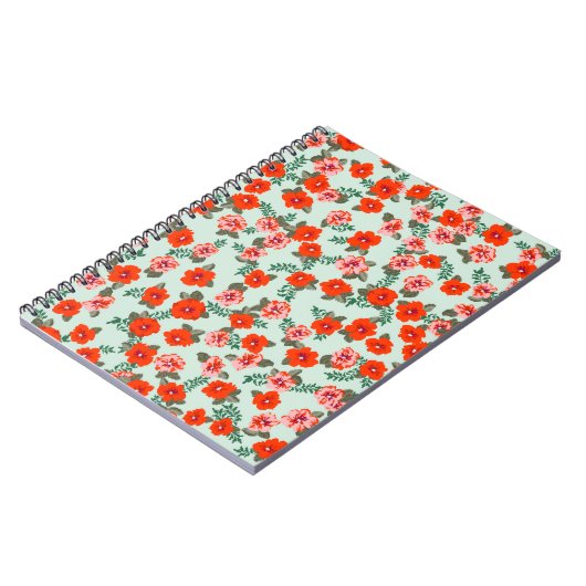 Seamless ditsy pattern in small cute wild flowers. notitieboek (Linkerzijde)