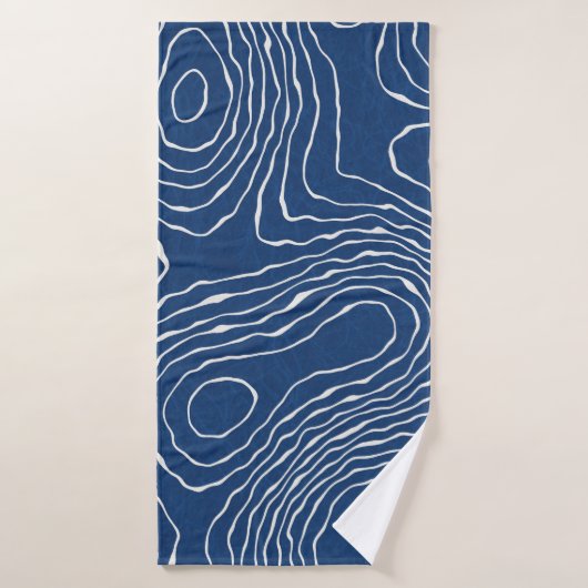 Seamless Earth Line topographic map organic patter Badhanddoek (Badhanddoek)
