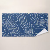 Seamless Earth Line topographic map organic patter Badhanddoek (Badhanddoek)