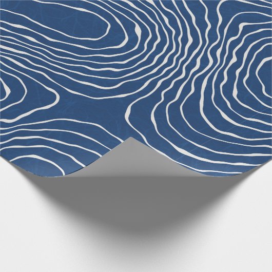 Seamless Earth Line topographic map organic patter Cadeaupapier (Hoek)