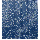 Seamless Earth Line topographic map organic patter Douchegordijn (Voorkant)