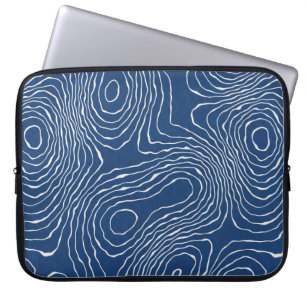 Seamless Earth Line topographic map organic patter Laptop Sleeve