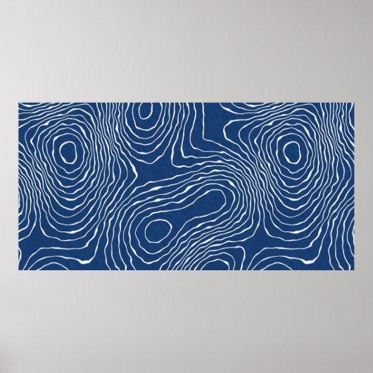 Seamless Earth Line topographic map organic patter Poster (Voorkant)