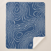 Seamless Earth Line topographic map organic patter Sherpa Deken (Voorkant)