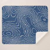 Seamless Earth Line topographic map organic patter Sherpa Deken (Voorkant (horizontaal))