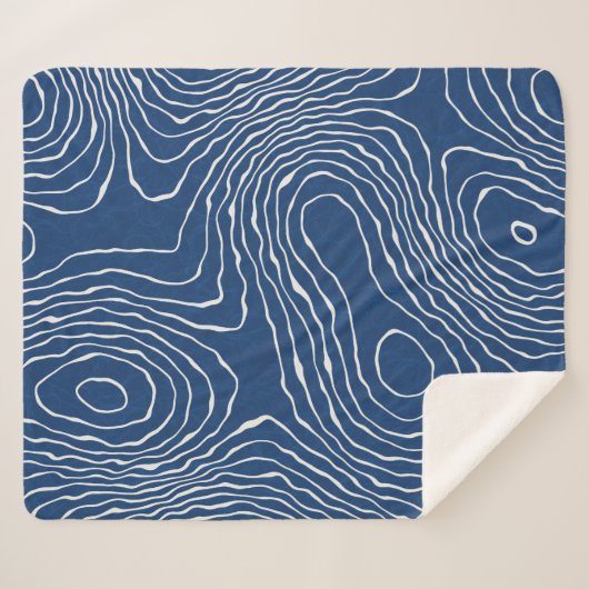 Seamless Earth Line topographic map organic patter Sherpa Deken (Voorkant (horizontaal))