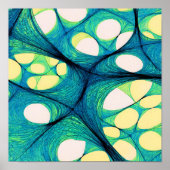 Seamless Electric Flow White Background Pattern Poster (Voorkant)