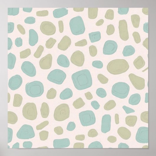 Seamless Eroded Patina Object Tiling Pattern Poster (Voorkant)