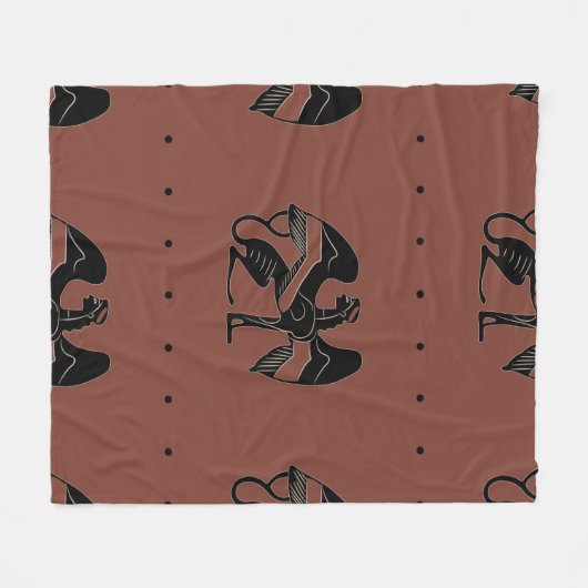 Seamless ethnic pattern with fantastic winged sphi fleece deken (Voorkant (Horizontaal))