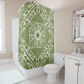Seamless floral geometric pattern. Winthrop Douchegordijn (In situ)