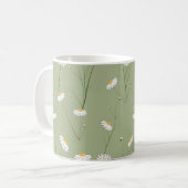 Seamless floral pattern background with cosmos flo koffiemok (Voorkant links)