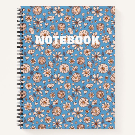 Seamless Floral pattern blue Notitieboek (Voorkant)