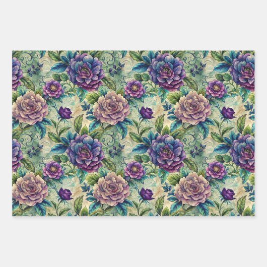 Seamless Floral Pattern Furniture Decoupage Inpakpapier Vel (Voorkant)