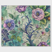 Seamless Floral Pattern Furniture Decoupage Paper Cadeaupapier (Vlak)