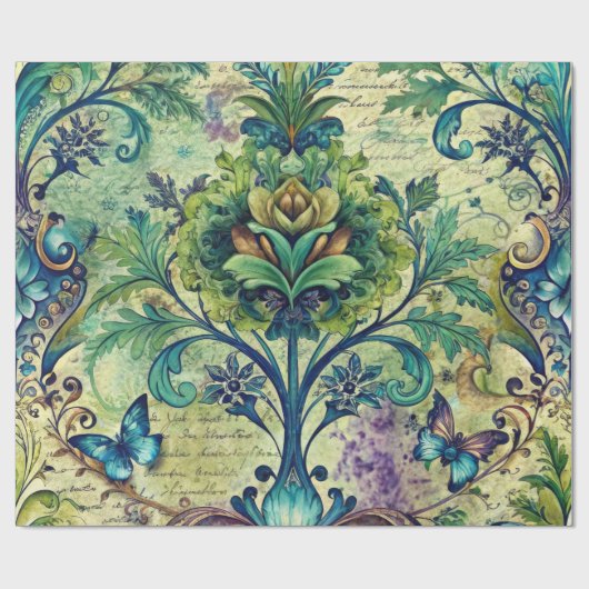 Seamless Floral Pattern Furniture Decoupage Paper Cadeaupapier (Vlak)