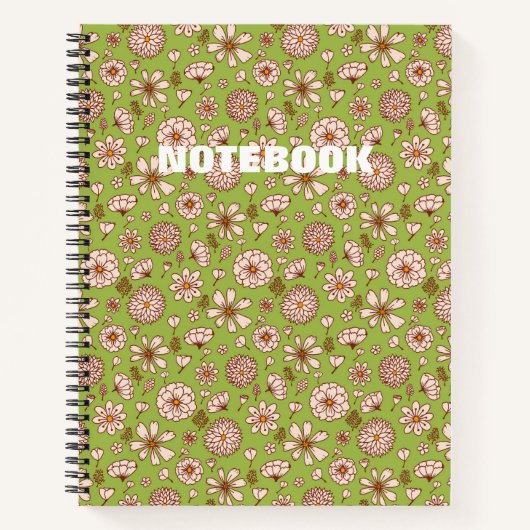 Seamless Floral pattern Green Notitieboek (Voorkant)