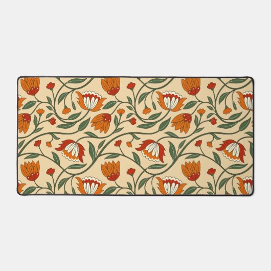 Seamless floral pattern in beige background bureaumat (Voorkant)