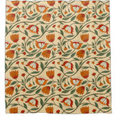Seamless floral pattern in beige background douchegordijn (Voorkant)