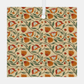 Seamless floral pattern in beige background glas ornament (Achterkant)