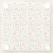 Seamless floral pattern in beige background glazen onderzetter (Achterkant)