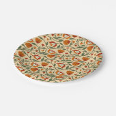 Seamless floral pattern in beige background papieren bordje (Gekanteld)