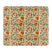 Seamless floral pattern in beige background snijplank (Voorkant)