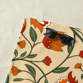 Seamless floral pattern in beige background strandlaken