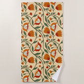 Seamless floral pattern in beige background strandlaken (Voorkant)