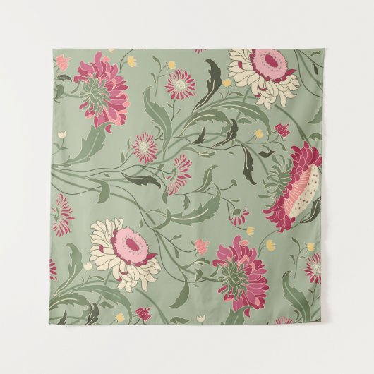 Seamless floral pattern in folk style with wildflo wandkleed (Voorkant (horizontaal))